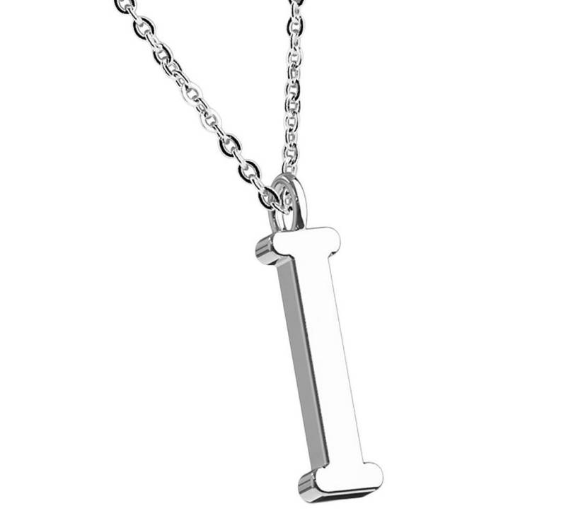 Taffstyle Kette mit Anhänger Damen Halskette Kette Buchstabe Anhänger Silber Schlicht Dezent I, Silberkette Modern Letter Alphabet Motiv Geschenke Frauen Geburtstag von Taffstyle