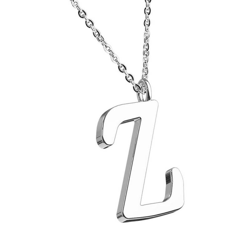 Taffstyle Kette mit Anhänger Damen Halskette Kette Buchstabe Anhänger Silber Schlicht Dezent Z, Silberkette Modern Letter Alphabet Motiv Geschenke Frauen Geburtstag von Taffstyle