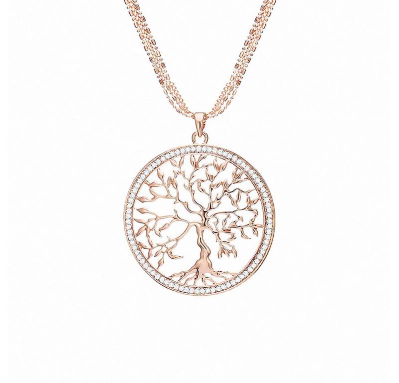 Taffstyle Kette mit Anhänger Lebensbaum Halskette Damen mit Zirkonia Anhänger Tree of Life Schmuck (Elegante Halskette mit funkelndem Lebensbaum – Symbol für Stärke & Verbundenheit) von Taffstyle