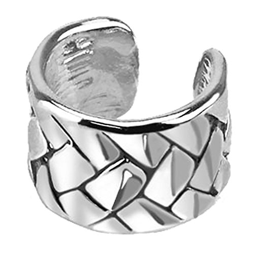 Taffstyle Knorpel Ohrklemme Ohrring Clip On Fake Piercing Ring Ohrmanschette Ohrringe Schmuck Helix Cartilage Ear Cuff mit Waben Muster von Taffstyle