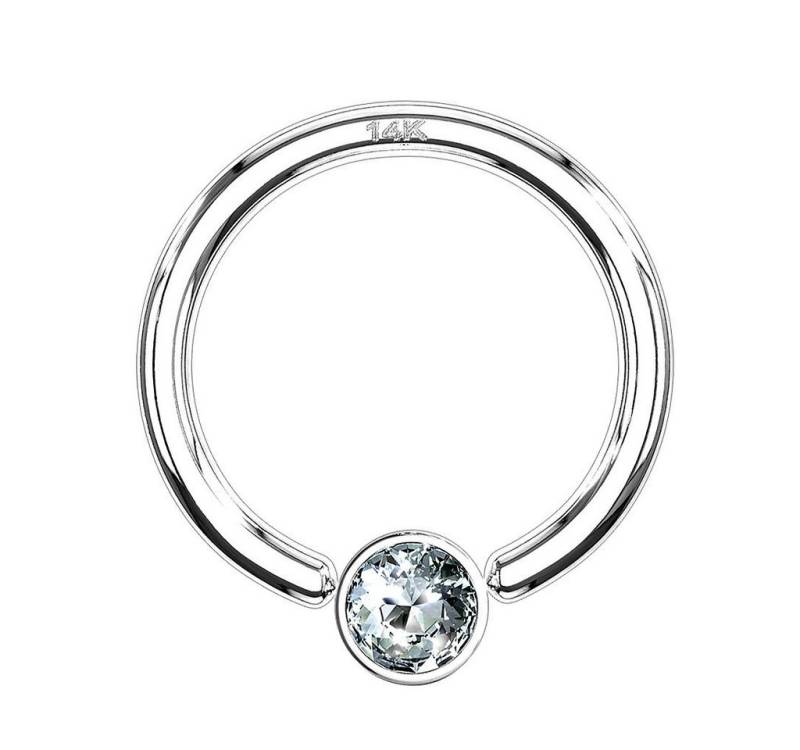 Taffstyle Nasenpiercing 585er Gold 14 KT Tragus Ohr Septum Intim Piercing, BCR Piercing Klemmring Ring Kristall Helix Tragus Intim Intimpiercing von Taffstyle