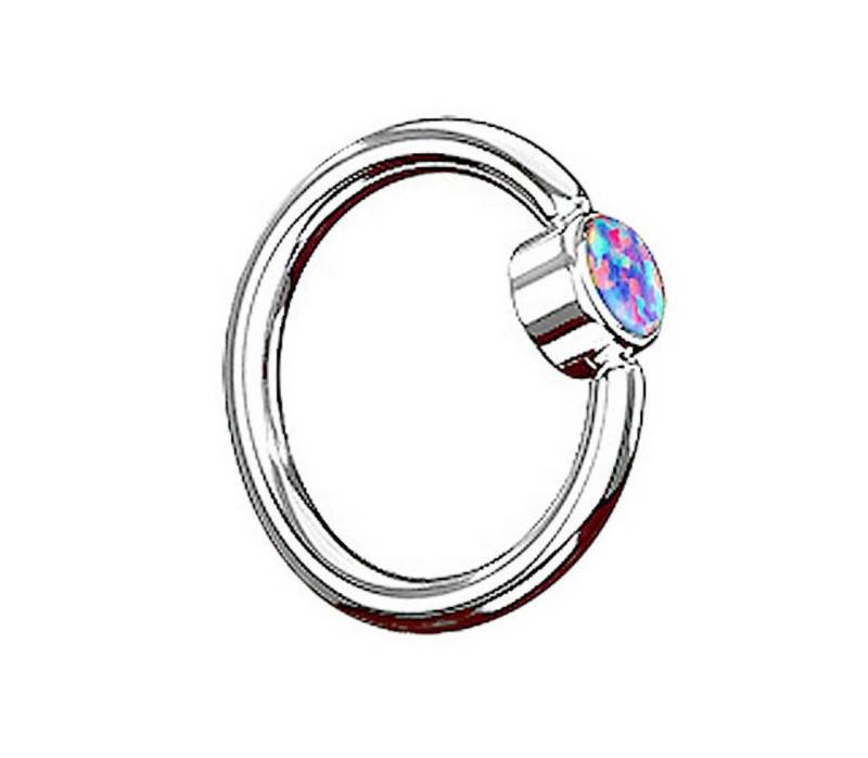 Taffstyle Nasenpiercing BCR Tragus Piercing Klemmring Flache Kugel Opal, Ring Flach mit Klemm Kugel Septum Nasen Lippen Helix Ohr Tragus Silber von Taffstyle