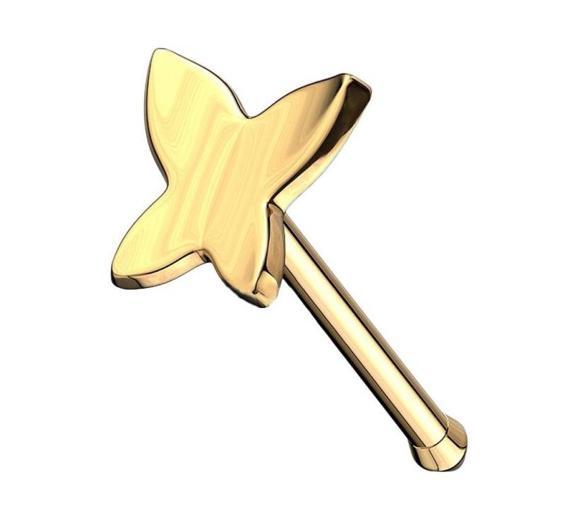 Taffstyle Nasenpiercing Echt Gold 14 Karat Nasenpiercing Schmetterling, Piercing Stab Stecker Barbell Nasenstecker Tragus Helix Ohr Lippe von Taffstyle