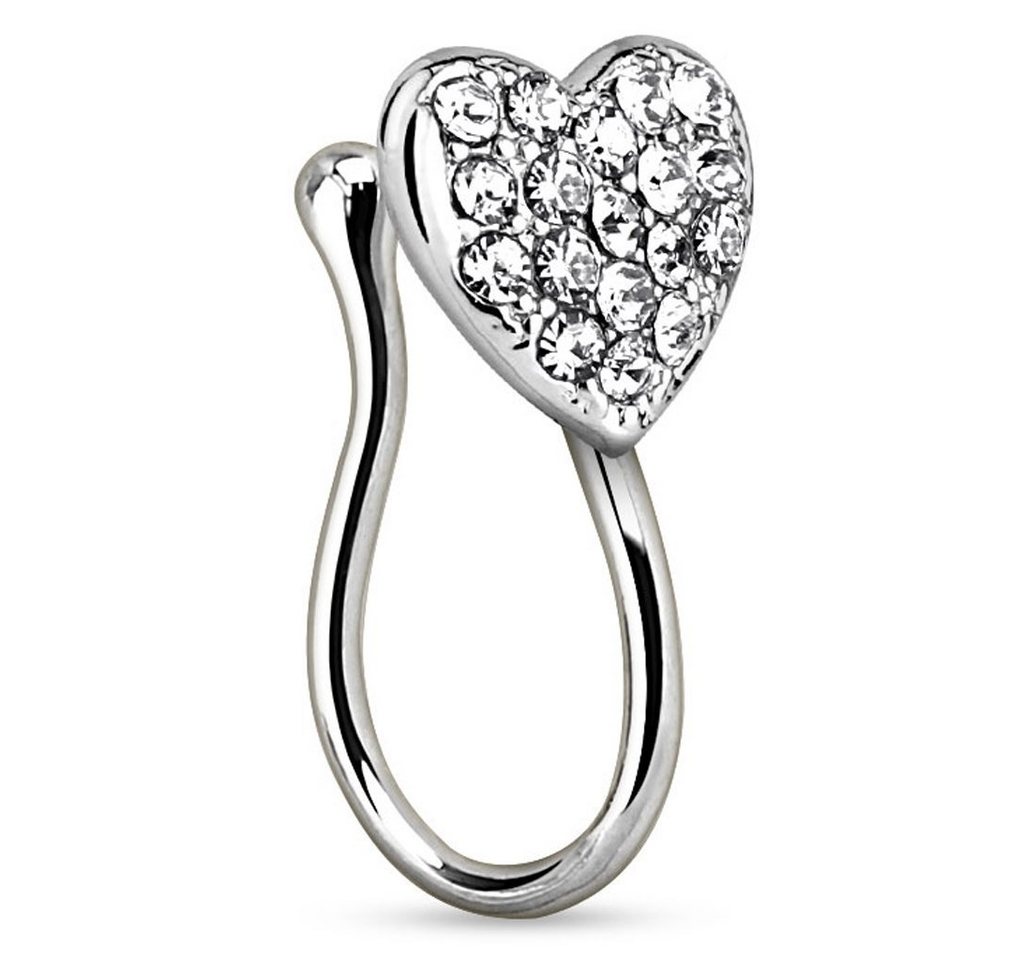 Taffstyle Nasenpiercing Fake Ring Piercing Hoop Messing Herz Kristallen, Non Piercing Nasenpiercing Nasenring Hoop Clip On Septum Nasenstecker Taffstyle Nasenpiercing Fake Ring Piercing Hoop Messing Herz Kristallen, Non Piercing Nasenpiercing Nasenring Hoop Clip On Septum Nasenstecker von Taffstyle