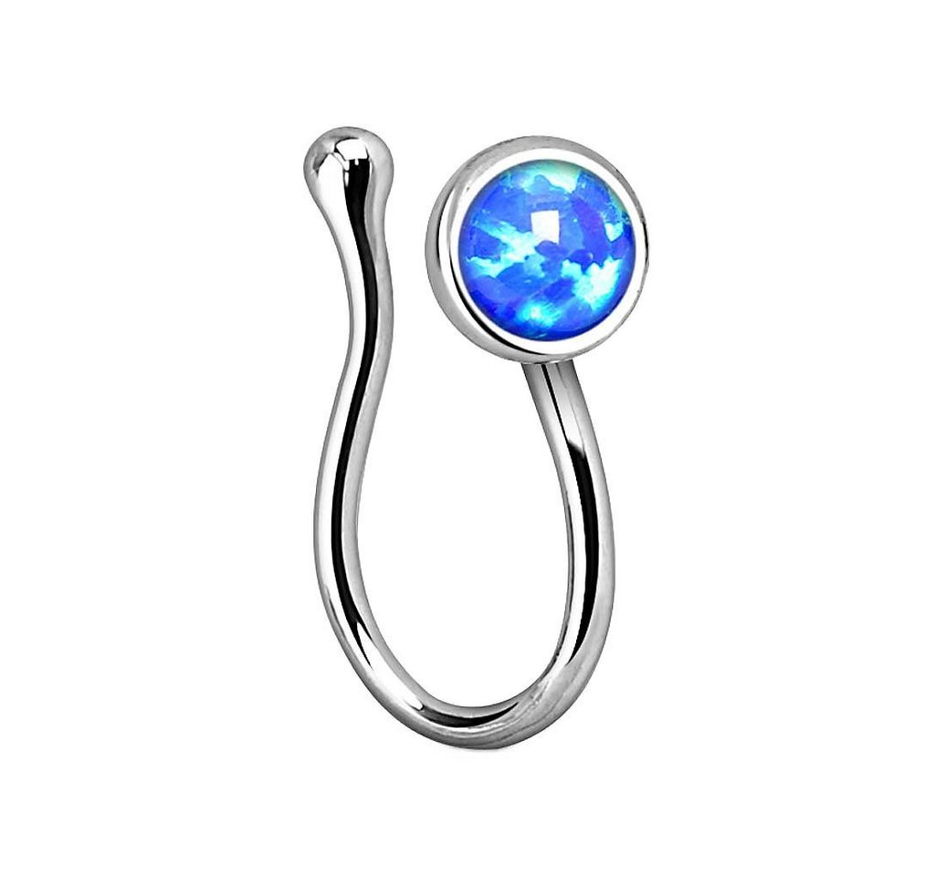 Taffstyle Nasenpiercing Fake Ring Piercing Hoop Messing mit Opal Stein, Non Piercing Nasenpiercing Nasenring Clip On Septum Nasenstecker Nase Taffstyle Nasenpiercing Fake Ring Piercing Hoop Messing mit Opal Stein, Non Piercing Nasenpiercing Nasenring Clip On Septum Nasenstecker Nase von Taffstyle