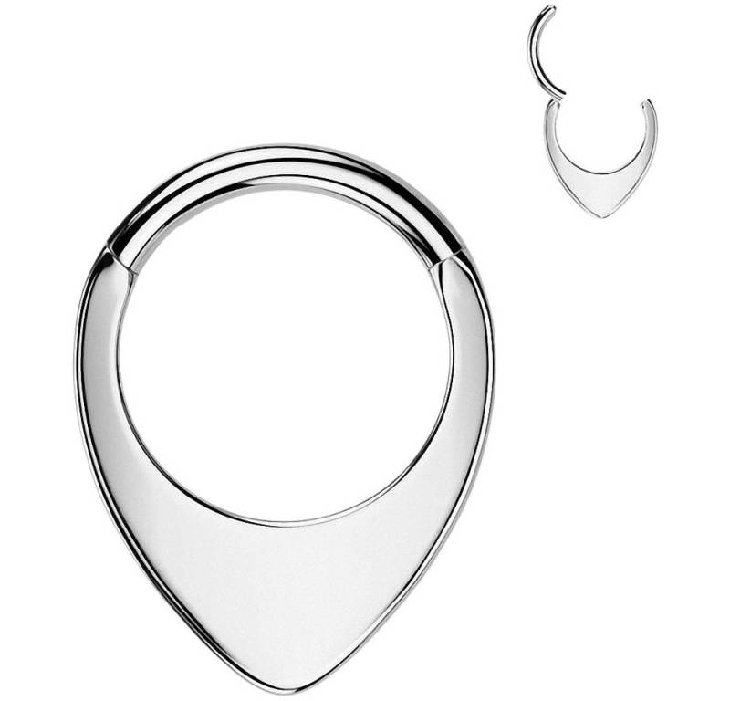 Taffstyle Nasenpiercing Flacher Segmentring Scharnier Tropfenform Septum Helix Ohrpiercing Sil (Nasenpiercing Nasenring Nase Ohrpiercing Cartilage Ohr Tragus Helix Orbital Brust Intim Piercing Ring Lippenbädchen Lippenpiercing), Piercing Nasen Clicker Ring Segment Nasenpiercing Nasenring Ohr von Taffstyle