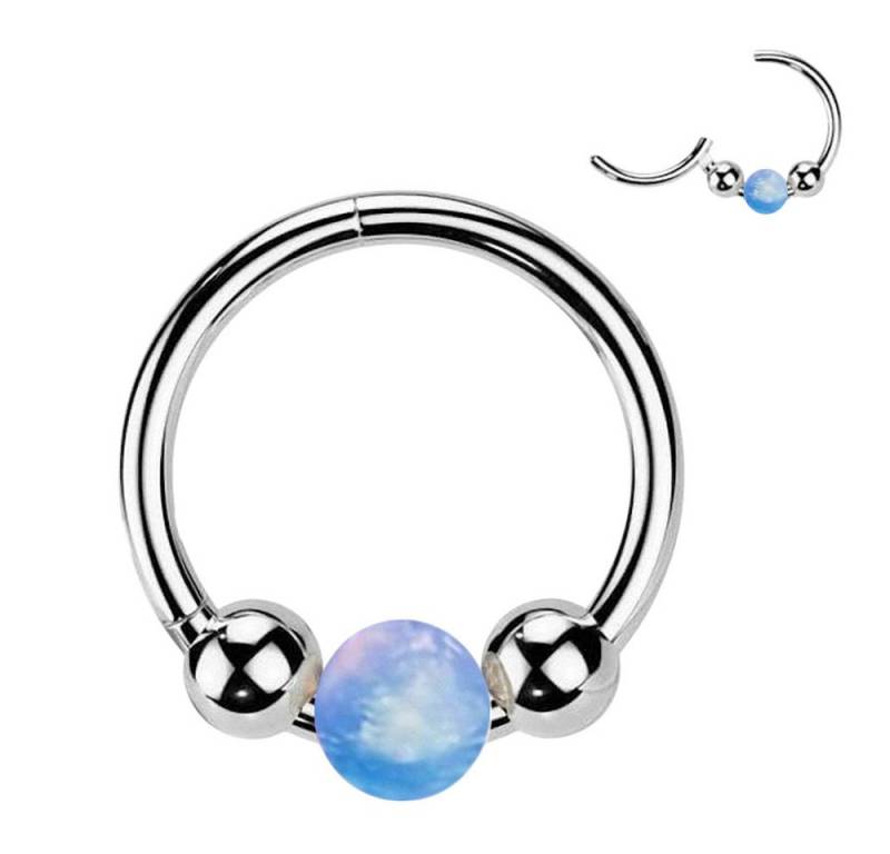 Taffstyle Nasenpiercing Helix Piercing Clicker Ring Septum Tragus Conch Daith Opal Segment (Nasenpiercing Nasenring Nase Ohrpiercing Cartilage Ohr Tragus Helix Orbital Augenbraue Intim Piercing Ring Lippenpiercing), mit Scharnier von Taffstyle