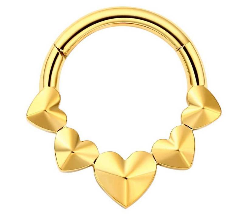 Taffstyle Nasenpiercing Herz Septum Piercing Ring Clicker Tragus Helix Daith Chirurgenstahl (Universal Piercing mit Herz Design aus Chirurgenstahl für Helix Tragus Daith Rook und Septum), mit Scharnier von Taffstyle