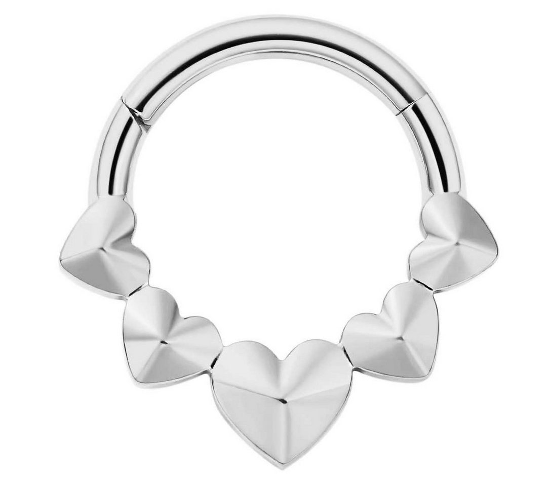 Taffstyle Nasenpiercing Herz Septum Piercing Ring Clicker Tragus Helix Daith Chirurgenstahl (Universal Piercing mit Herz Design aus Chirurgenstahl für Helix Tragus Daith Rook und Septum), mit Scharnier von Taffstyle