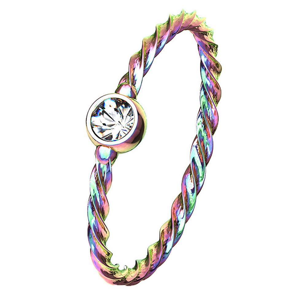 Taffstyle Nasenpiercing Nasenpiercing Septum Universal Ring mit Kristall Rainbow (Tragus Helix Orbital Brust Intim Piercing Lippenbädchen Lippenpiercing), Ohrpiercing Nasenpiercing Nasenring Nase Ohrpiercing Cartilage Ohr von Taffstyle