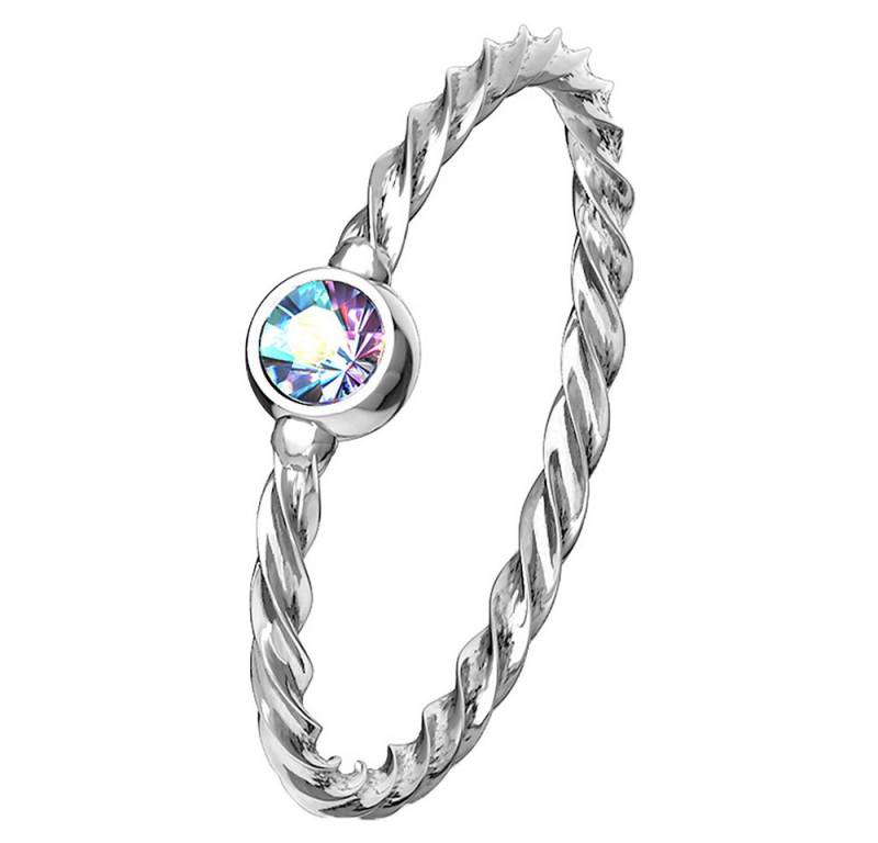 Taffstyle Nasenpiercing Nasenpiercing Septum Universal Ring mit Kristall Silber Rainbow (Tragus Helix Orbital Brust Intim Piercing Lippenbädchen Lippenpiercing), Ohrpiercing Nasenpiercing Nasenring Nase Ohrpiercing Cartilage Ohr von Taffstyle