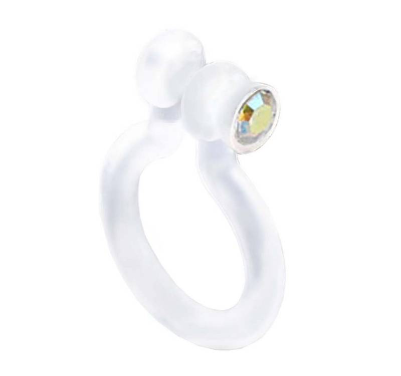 Taffstyle Nasenpiercing Piercing Bioflex Brust Klemmring Ring mit Kristall, Universal Fake Septum Nase Lippe Ohr Tragus Klemmring Ring Kristall von Taffstyle