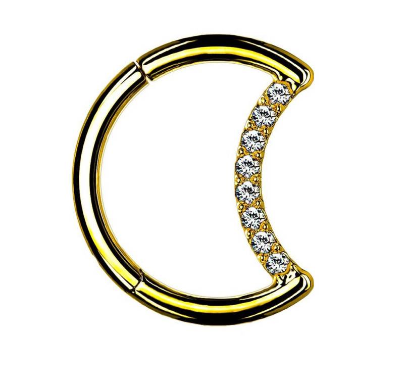 Taffstyle Nasenpiercing Piercing Clicker Scharnier Halbmond Kristalle, Ring Septum Tragus Helix Nase Lippe Nasenring Nasenpiercing Halbmond von Taffstyle