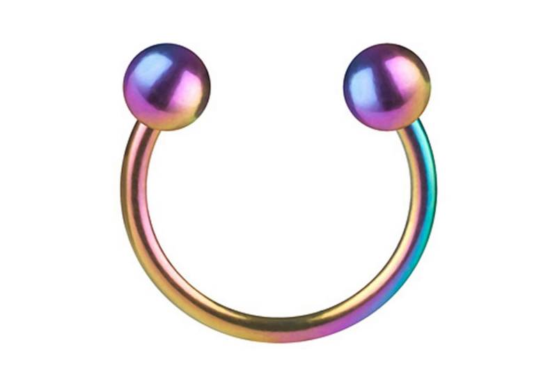 Taffstyle Nasenpiercing Piercing Edelstahl Brust Helix Intim mit Kugeln, Hufeisen Ring Horseshoe Nippel Lippe Nase Septum Tragus Ohr Helix von Taffstyle