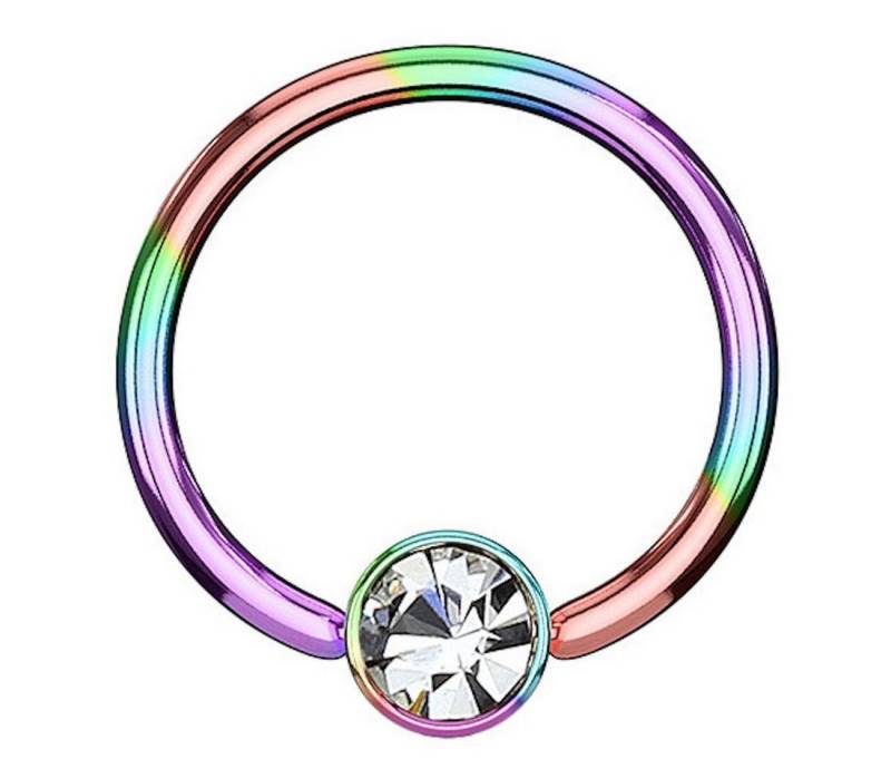 Taffstyle Nasenpiercing Piercing Klemmkugelring Flache Kugel mit Kristall, Klemmring Ring Flach Klemm Kugel Septum Nasen Lippen Helix Ohr Tragus von Taffstyle