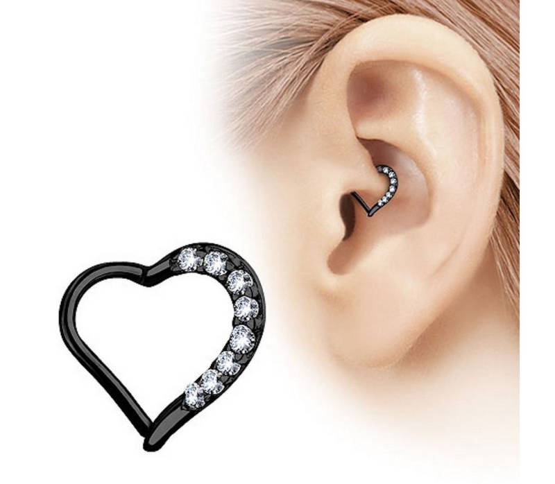 Taffstyle Nasenpiercing Piercing Knorpel Helix Ring Scharnier Clicker, Herz Kristall GLitzer Septum Tragus Nase Lippe Nasenpiercing Knorpel von Taffstyle