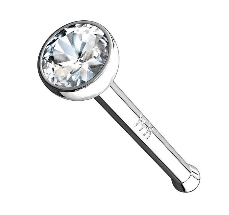 Taffstyle Nasenpiercing Piercing Nase Ohr Lippe Gold mit Zirkonia Weiß, Stab Stecker Barbell Nasenpiercing Nasenstecker Tragus Helix Ohr Lippe von Taffstyle