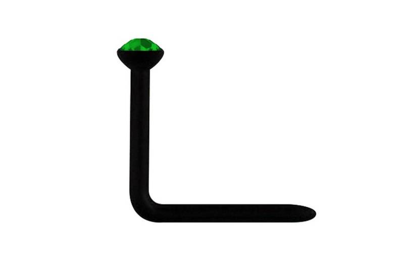 Taffstyle Nasenpiercing Piercing Nase Ohr Lippe Intim Schwarz Kristall, Barbell Nasenpiercing Nasenstecker Tragus Helix Ohrpiercing Bioflex von Taffstyle