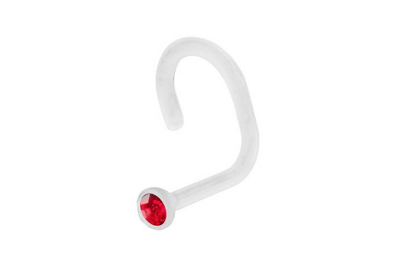 Taffstyle Nasenpiercing Piercing Nase Ohr Lippe Intim Weiß mit Kristall, Barbell Nasenpiercing Nasenstecker Tragus Helix Ohrpiercing Bioflex von Taffstyle