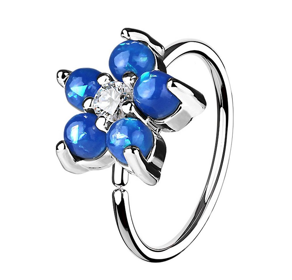 Taffstyle Nasenpiercing Piercing Ring Continuous Opal Kristall Blume Motiv, Universal Ring Ohr Nase Lippe Brust Intim Septum Tragus Helix Taffstyle Nasenpiercing Piercing Ring Continuous Opal Kristall Blume Motiv, Universal Ring Ohr Nase Lippe Brust Intim Septum Tragus Helix von Taffstyle
