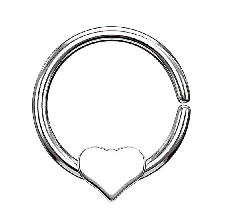 Taffstyle Nasenpiercing Piercing Ring Continuous mit beweglichem Herz, Ring Ohr Nase Lippe Brust Intim Septum Tragus Helix Hufeisen Horseshoe von Taffstyle