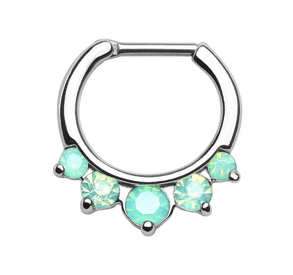 Taffstyle Nasenpiercing Piercing Ring Opal Stein Spitzen Septum Tragus, Universal Ring Opal Helix Ohr Nase Lippe Brust Intim Scharnier Clicker von Taffstyle