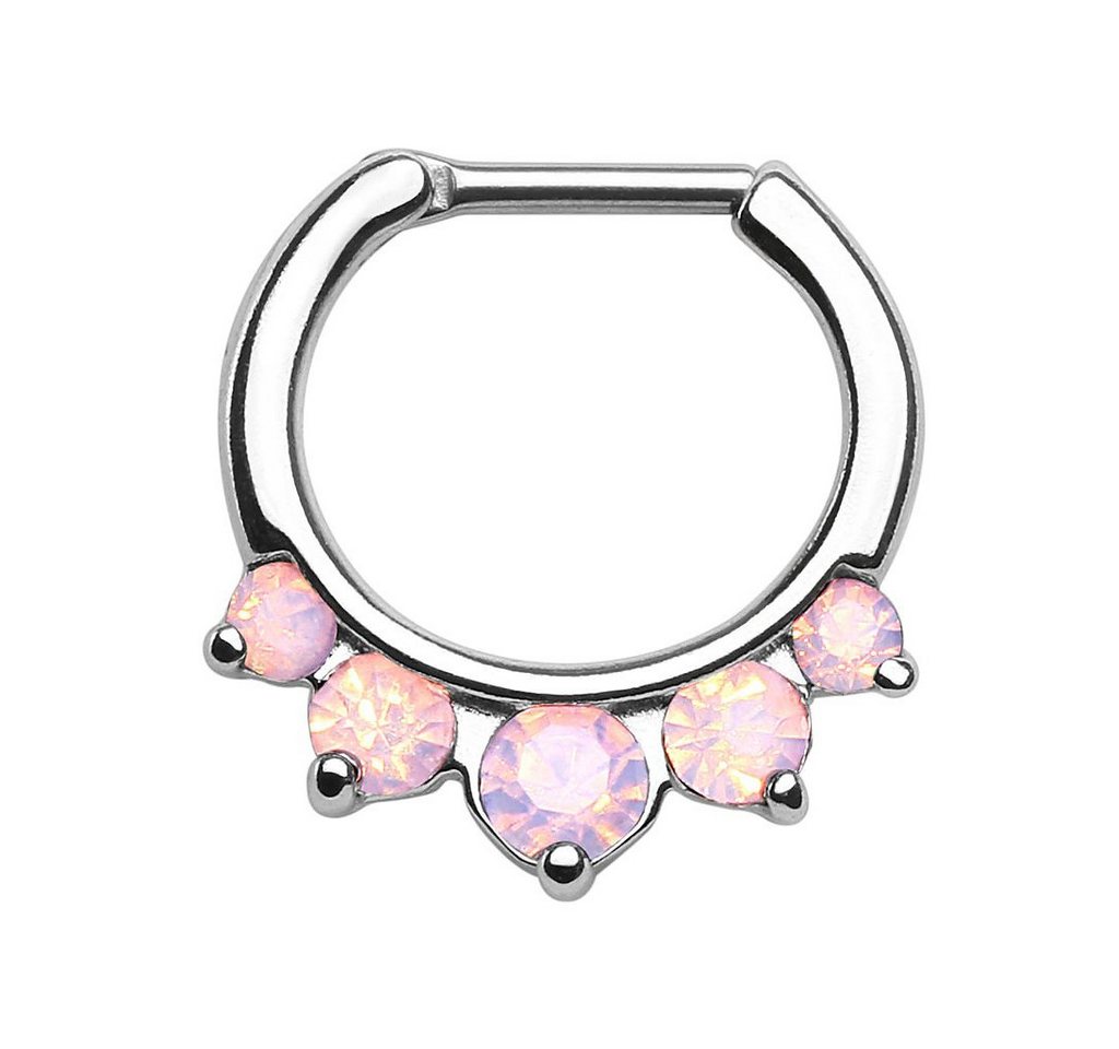 Taffstyle Nasenpiercing Piercing Ring Opal Stein Spitzen Septum Tragus, Universal Ring Opal Helix Ohr Nase Lippe Brust Intim Scharnier Clicker von Taffstyle