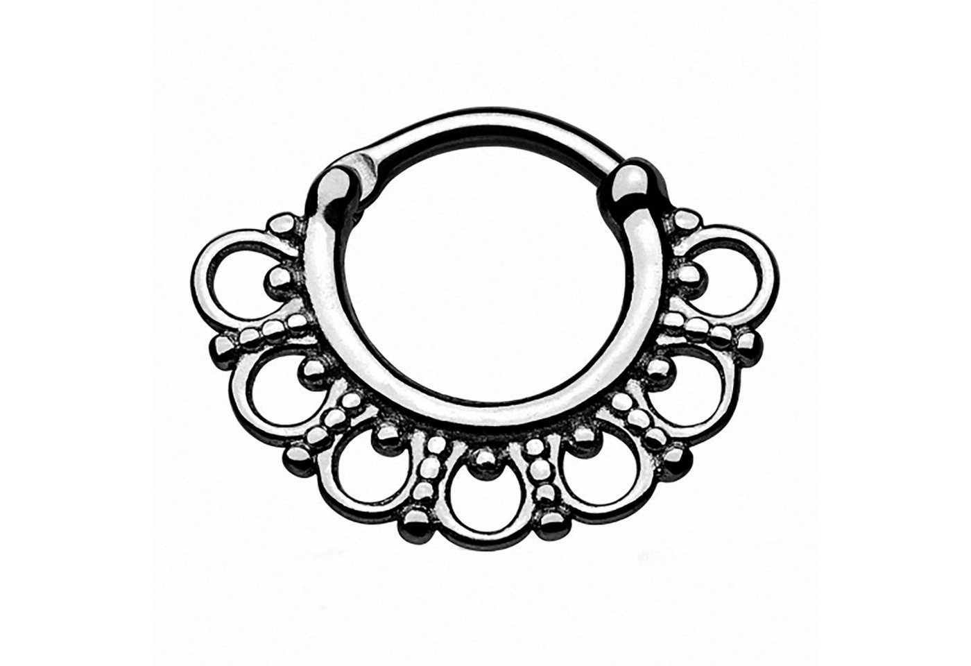 Taffstyle Nasenpiercing Piercing Ring Schild Clicker Tribal Vintage, Septum Tragus Helix Ohr Nase Lippe Brust Intim Nasenpiercing Nasenring von Taffstyle