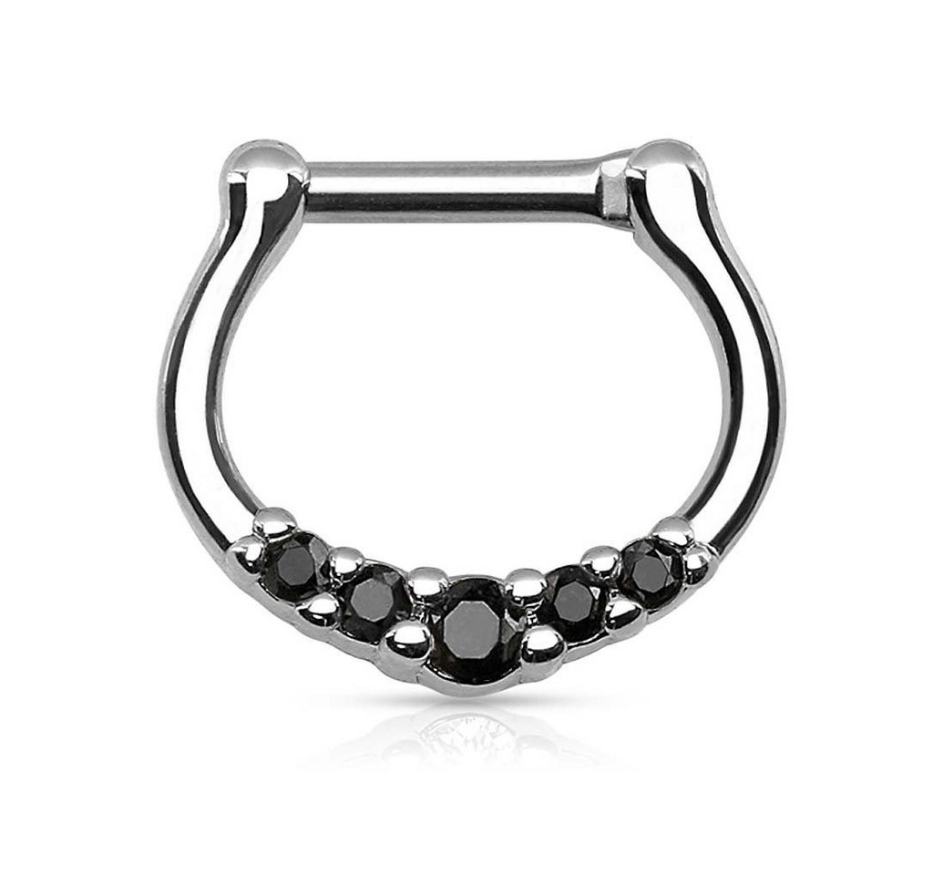 Taffstyle Nasenpiercing Piercing Ring Schild Clicker mit Strass Stein, Septum Ohr Nase Lippe Brust Intim Nasenpiercing Nasenring Ohrpiercing von Taffstyle