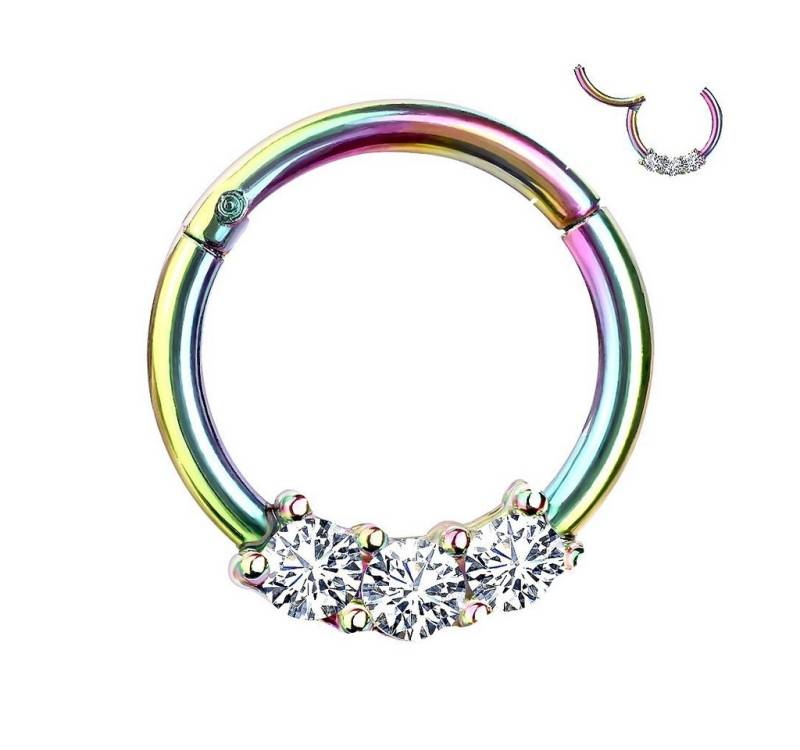 Taffstyle Nasenpiercing Piercing Segmentring Scharnier Clicker Kristall, Septum Helix Lippe Nasenring Nasenpiercing Ohrpiercing Dünn Glitzer von Taffstyle