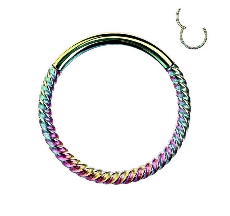 Taffstyle Nasenpiercing Piercing Segmentring Scharnier Clicker geflochten, Septum Helix Lippe Nasenring Nasenpiercing Ohrpiercing Filigran Dünn von Taffstyle