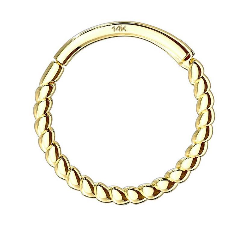 Taffstyle Nasenpiercing Piercing Septum Geflochten 585 Gold 14 Karat, Clicker Scharnier Ring Tragus Helix Nase Nasenring Nasenpiercing Ohr von Taffstyle