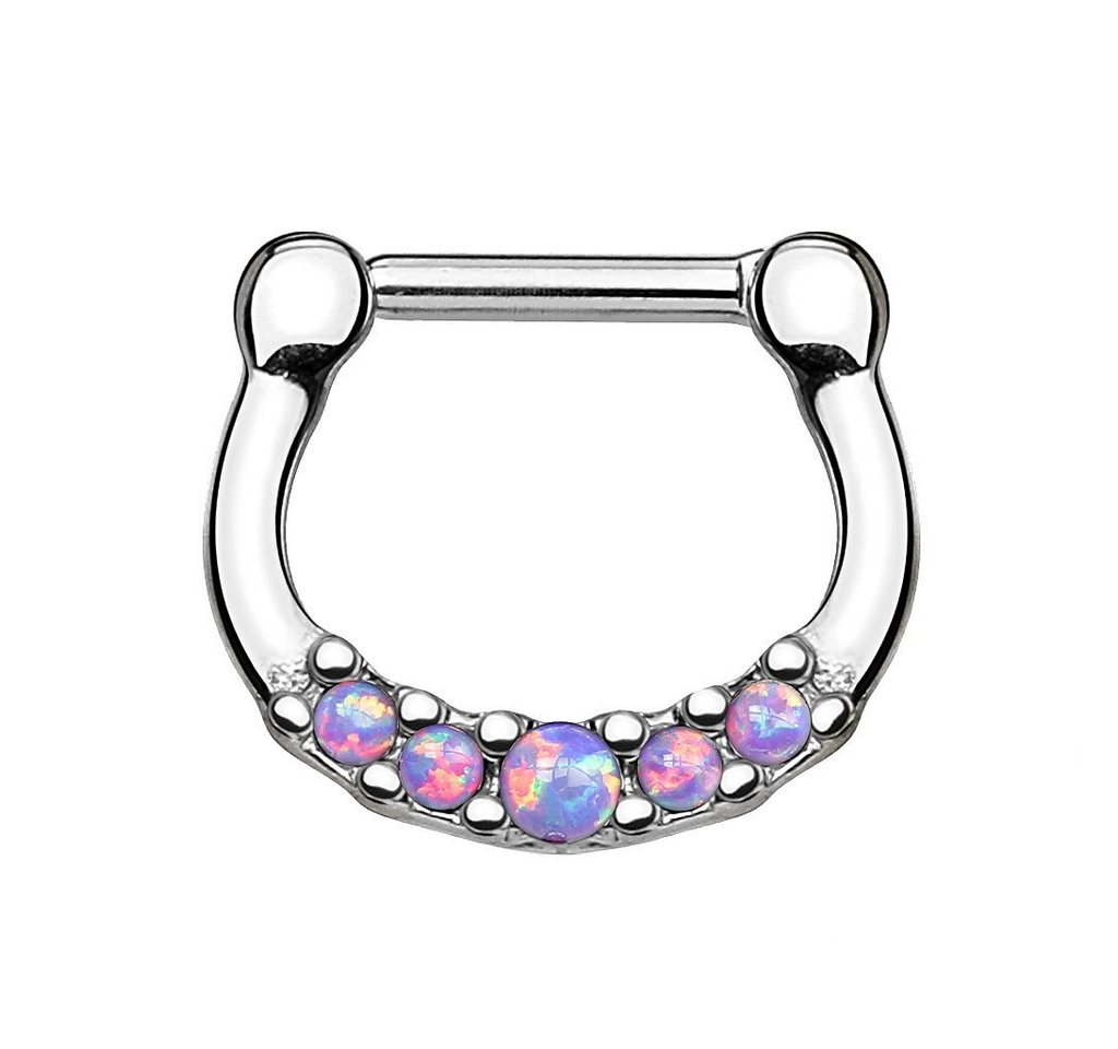 Taffstyle Nasenpiercing Piercing Septum Nase Lippe Ohr Helix Tragus, Universal Septum Nase Schild Clicker Ring Chirurgenstahl Schild Opale von Taffstyle