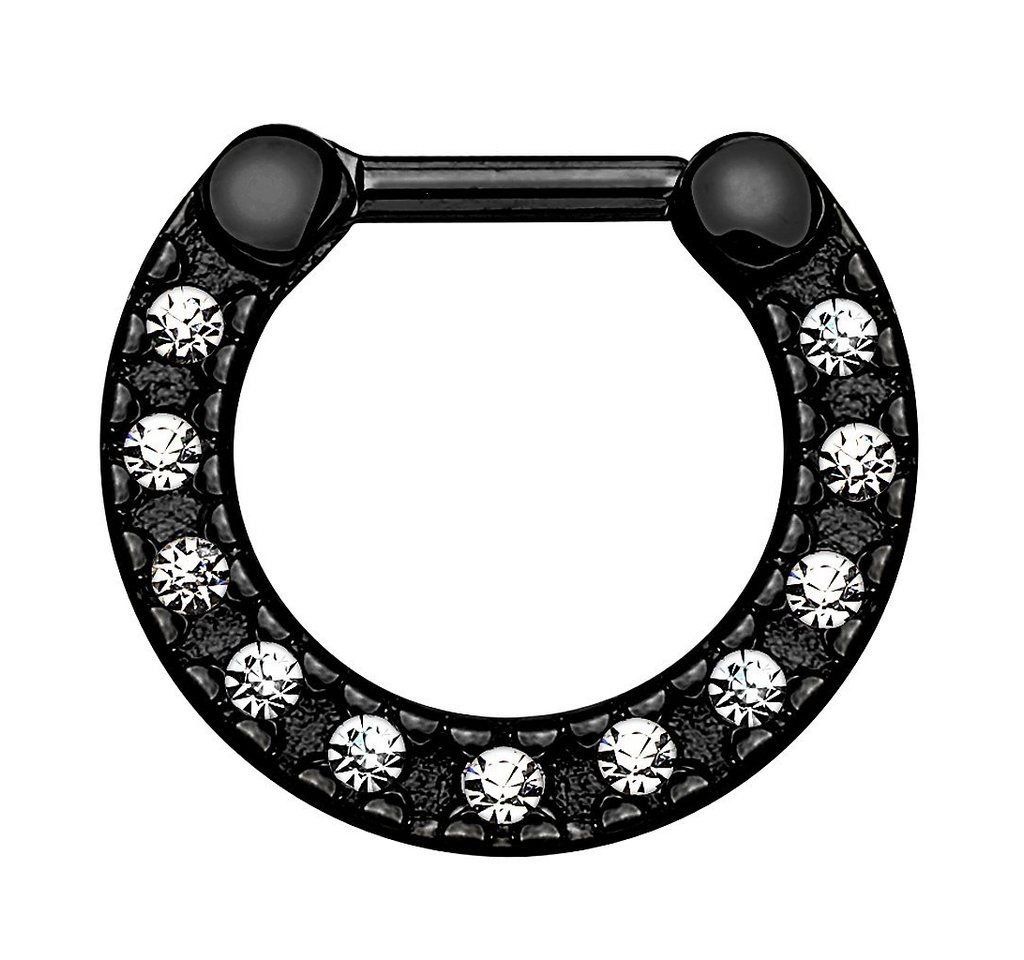 Taffstyle Nasenpiercing Piercing Septum Ring Chirurgenstahl mit Kristallen, Ring Clicker Lippenpiercing Nasenpiercing Ohrpiercing Intimpiercing von Taffstyle