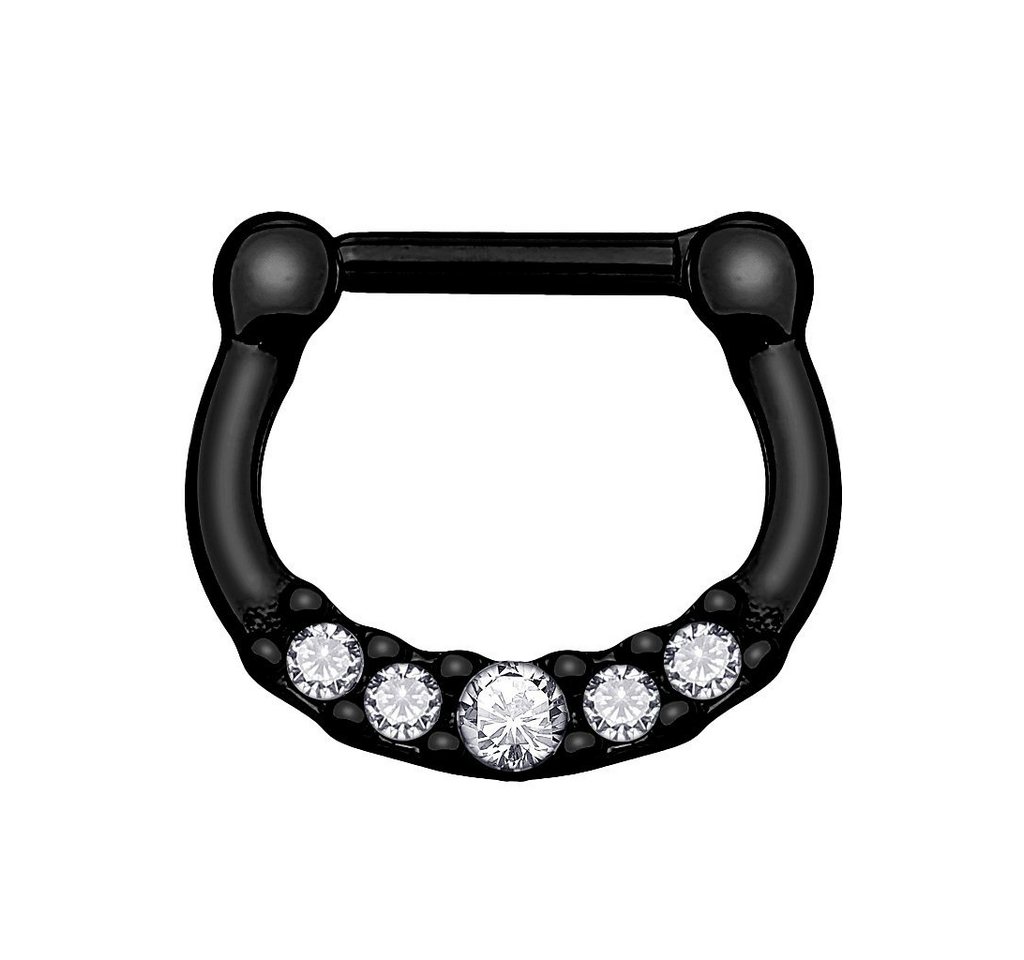 Taffstyle Nasenpiercing Piercing Septum Scharnier eloxiert mit Kristallen, Ring Clicker Lippenpiercing Nasenpiercing Ohrpiercing Intimpiercing von Taffstyle