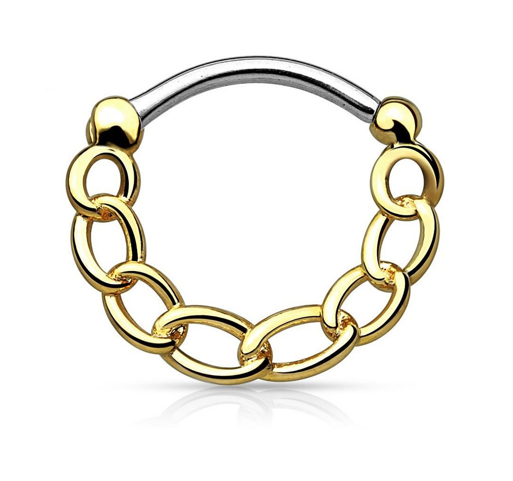 Taffstyle Nasenpiercing Piercing Septum Schild Clicker Ring Kette Style, Universal Tragus Helix Ohr Nasenpiercing Lippenpiercing Clicker Ring von Taffstyle