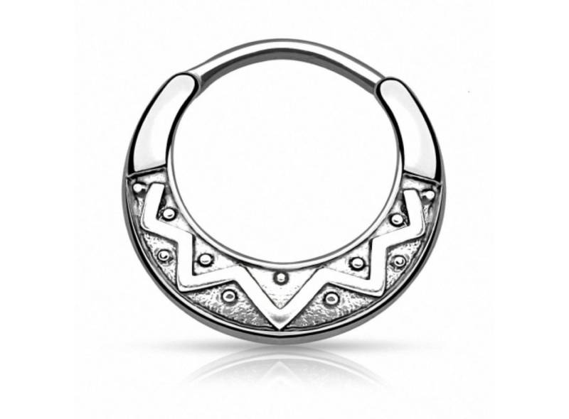 Taffstyle Nasenpiercing Piercing Septum Schild Clicker Ring Tribal, Universal Tragus Helix Ohr Nase Lippe Intim Brust Schild Ring Tribal von Taffstyle