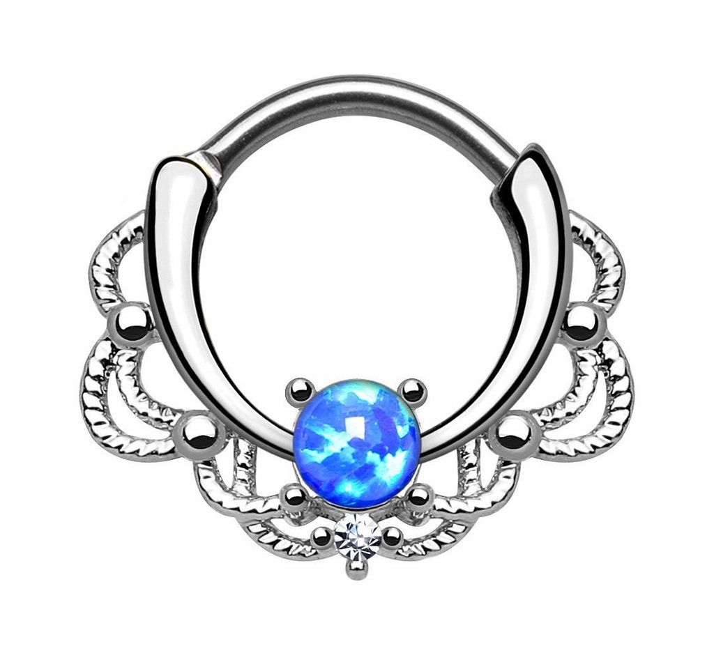 Taffstyle Nasenpiercing Piercing Septum Tragus Helix Ohr mit Opal, Universal Clicker Schild Ring Septum Nasenpiercing Lippenpiercing Taffstyle Nasenpiercing Piercing Septum Tragus Helix Ohr mit Opal, Universal Clicker Schild Ring Septum Nasenpiercing Lippenpiercing von Taffstyle