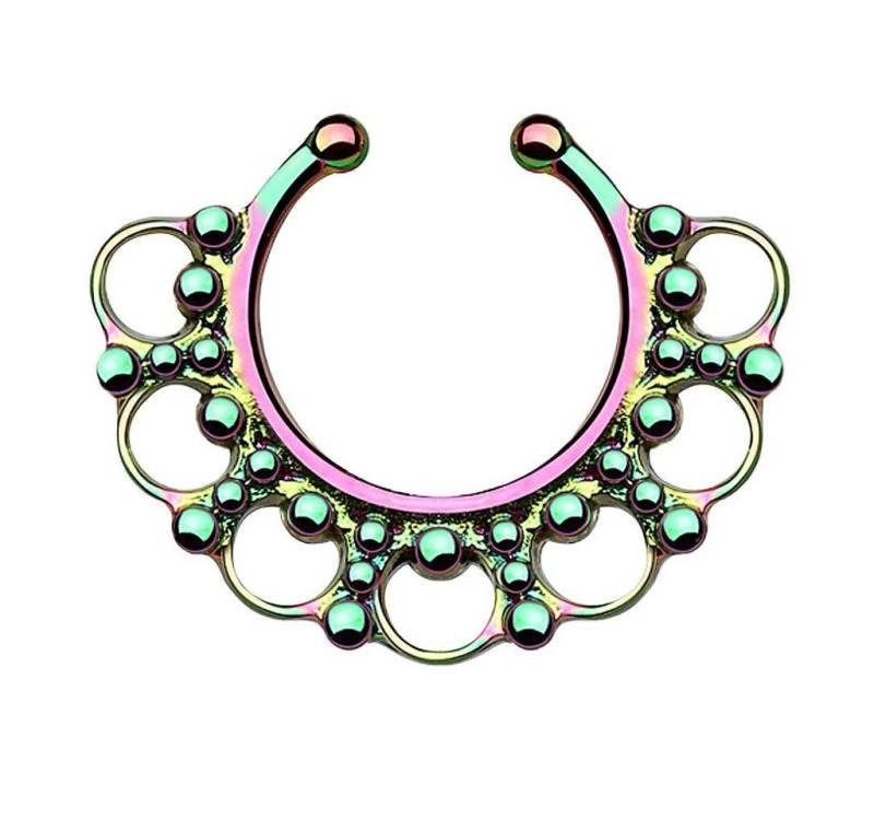 Taffstyle Nasenpiercing Piercing Septum Vintage Tribal mit Ringen Perlen, Ring Nasenpiercing Ohrpiercing Intimpiercing Horseshoe Lippenpiercing von Taffstyle