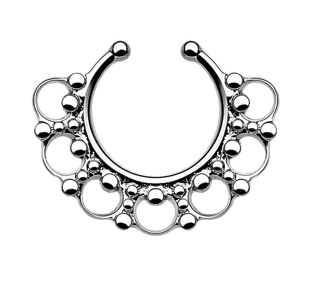 Taffstyle Nasenpiercing Piercing Septum Vintage Tribal mit Ringen Perlen, Ring Nasenpiercing Ohrpiercing Intimpiercing Horseshoe Lippenpiercing von Taffstyle