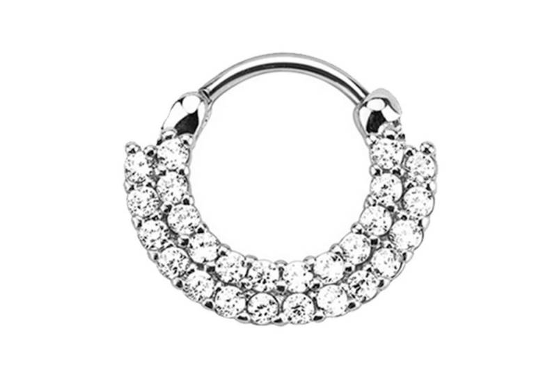 Taffstyle Nasenpiercing Piercing Tragus Schild Clicker Ring mit Kristall, Universal Septum Nase Lippe Ohr Helix Tragus Schild Clicker Ring von Taffstyle