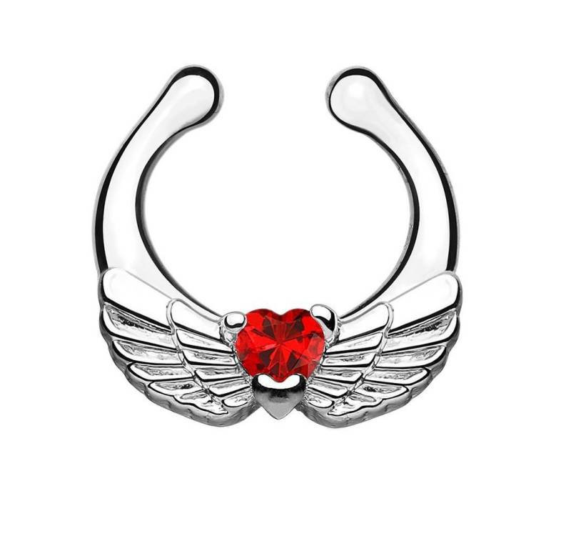 Taffstyle Nasenpiercing Piercing Vintage Engelsflügel mit Herz Kristall, Hoop Septum Lippenpiercing Nasenpiercing Ohrpiercing Intimpiercing Taffstyle Nasenpiercing Piercing Vintage Engelsflügel mit Herz Kristall, Hoop Septum Lippenpiercing Nasenpiercing Ohrpiercing Intimpiercing von Taffstyle