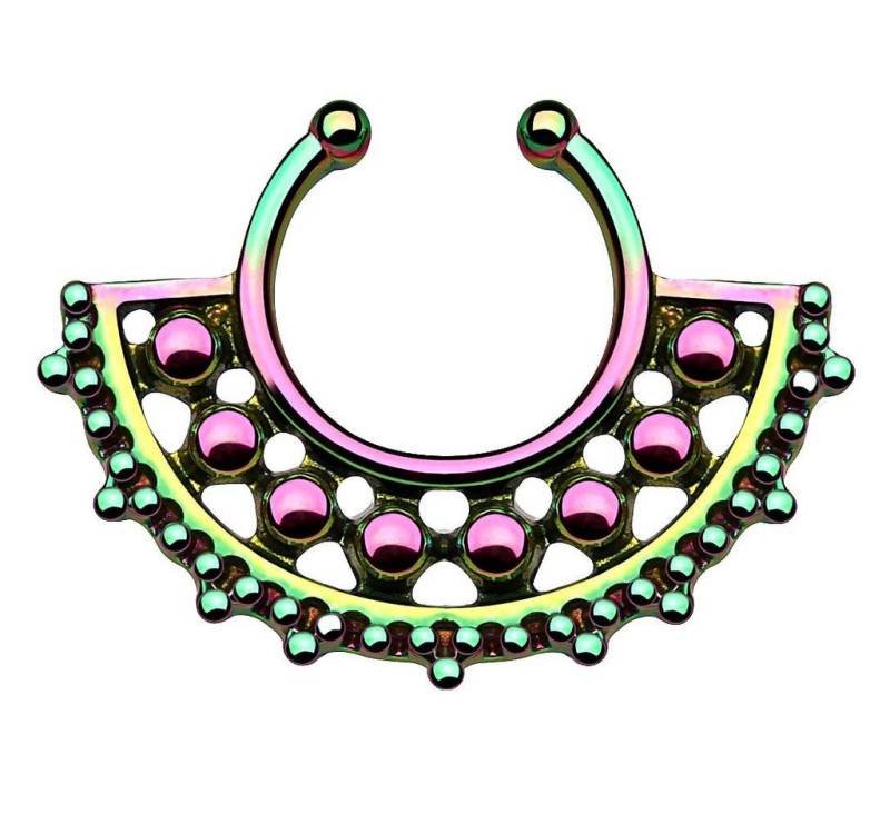 Taffstyle Nasenpiercing Piercing Vintage Tribal Kugel mit Ornament, Ring Nasenpiercing Ohrpiercing Intimpiercing Horseshoe Lippenpiercing von Taffstyle