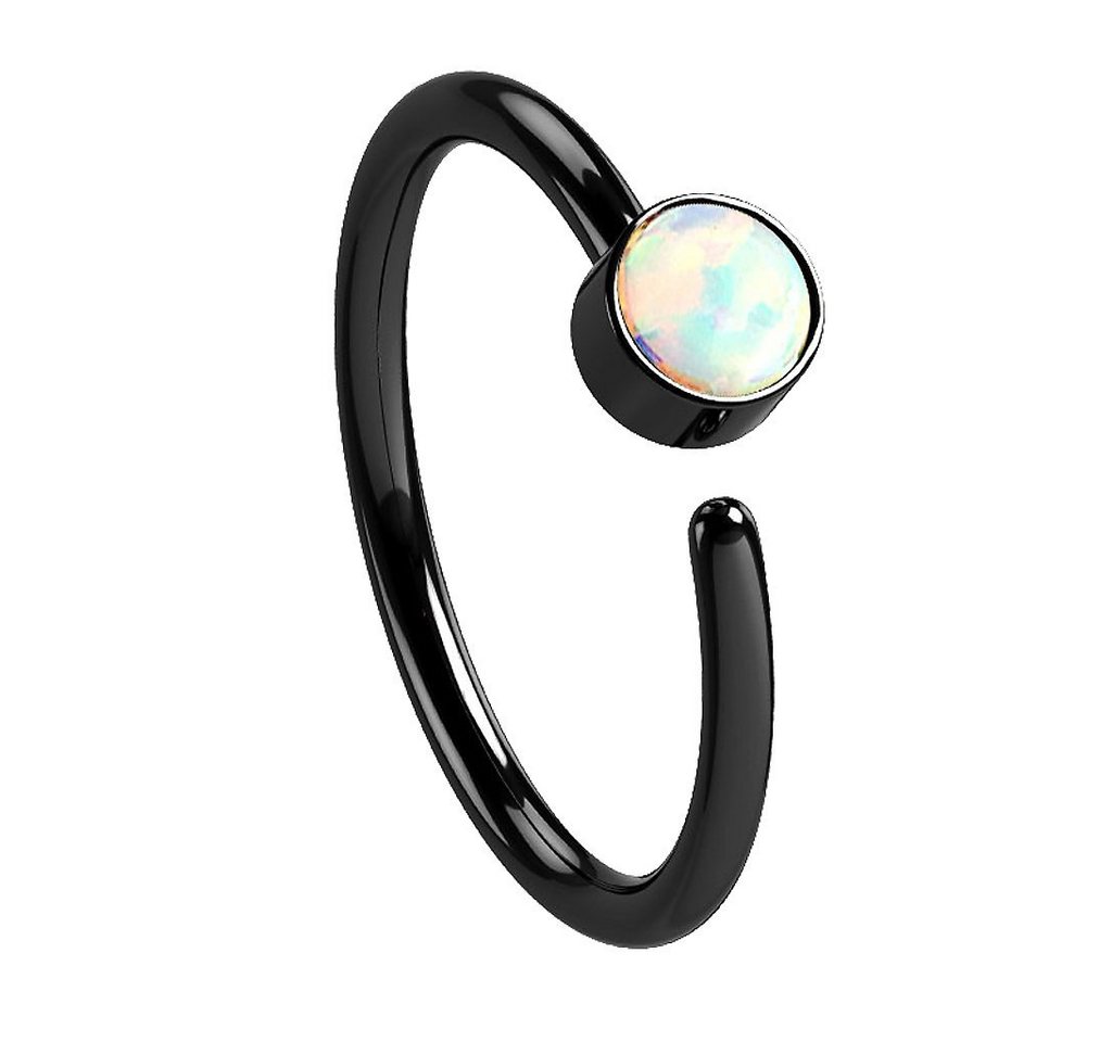 Taffstyle Nasenpiercing Piercing eloxiert Hoop Lippen Ring mit Opal Stein, Ohr Helix Nasen Lippenpiercing Nasenpiercing Ohrpiercing Intimpiercin von Taffstyle