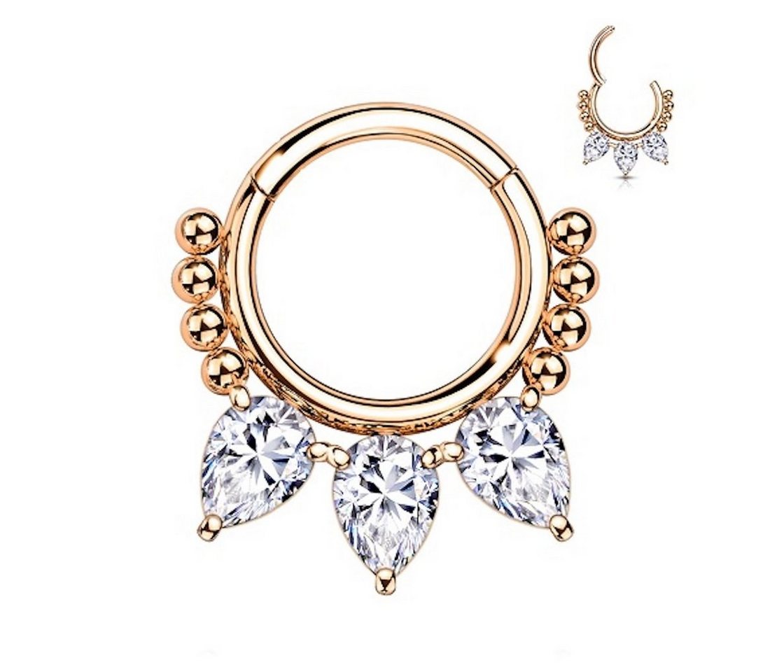 Taffstyle Nasenpiercing Septum Piercing Ring Segmentring Clicker Scharnier 3 Kristall Tropfen, Nasenpiercing Nasenring Ohrpiercing Ohr Nase Tragus Helix Brust Intim Taffstyle Nasenpiercing Septum Piercing Ring Segmentring Clicker Scharnier 3 Kristall Tropfen, Nasenpiercing Nasenring Ohrpiercing Ohr Nase Tragus Helix Brust Intim von Taffstyle