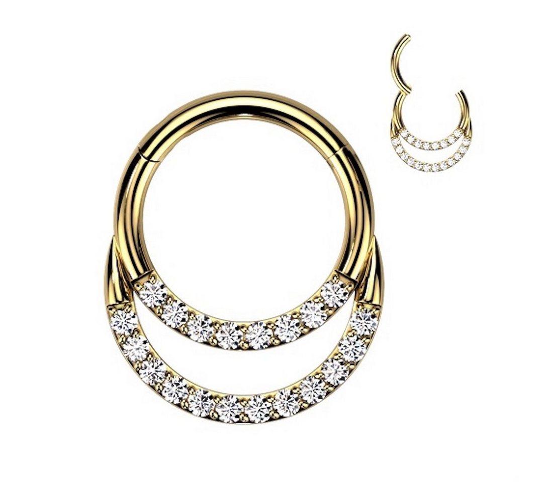 Taffstyle Nasenpiercing Septum Piercing Ring Segmentring Clicker Titan Doppel Kristall, Nasenpiercing Nasenring Ohrpiercing Ohr Nase Tragus Helix Brust Intim Taffstyle Nasenpiercing Septum Piercing Ring Segmentring Clicker Titan Doppel Kristall, Nasenpiercing Nasenring Ohrpiercing Ohr Nase Tragus Helix Brust Intim von Taffstyle