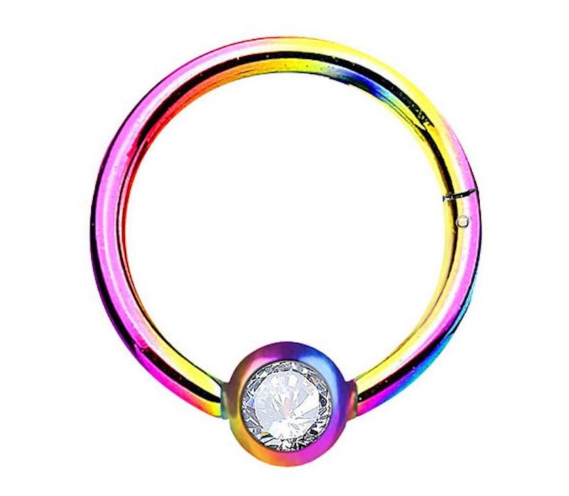 Taffstyle Nasenpiercing Septum Segment Ring Piercing Clicker Scharnier Kristall Kugel Perle, Nasenpiercing Nasenring Ohrpiercing Ohr Nase Tragus Helix Brust Intim von Taffstyle