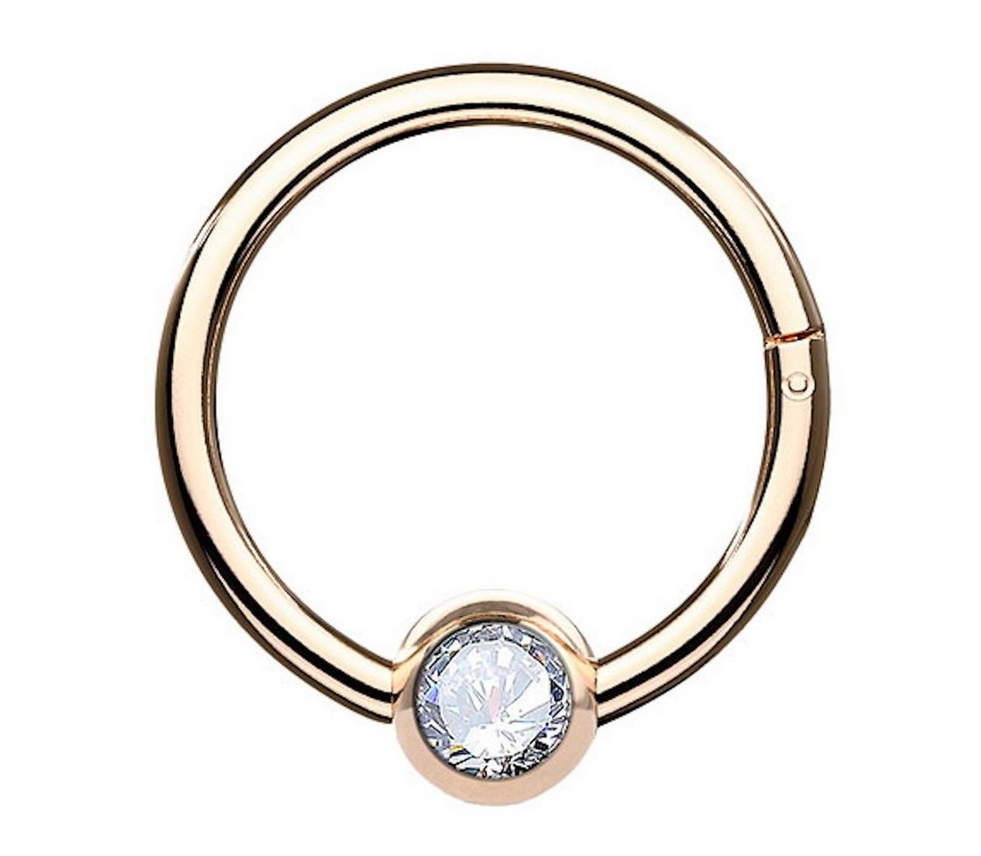 Taffstyle Nasenpiercing Septum Segment Ring Piercing Clicker Scharnier Kristall Kugel Perle, Nasenpiercing Nasenring Ohrpiercing Ohr Nase Tragus Helix Brust Intim von Taffstyle