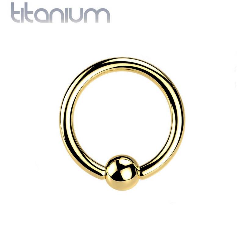 Taffstyle Nasenpiercing Titan CBR Ohr Tragus Septum Universal Ring Gold 1,2mm x 10mm x 3mm (Orbital Brust Intim Piercing Ring Lippenbädchen Lippenpiercing Helix), Klemmring Nasenpiercing Nasenring Nase Ohrpiercing Cartilage Tragus von Taffstyle