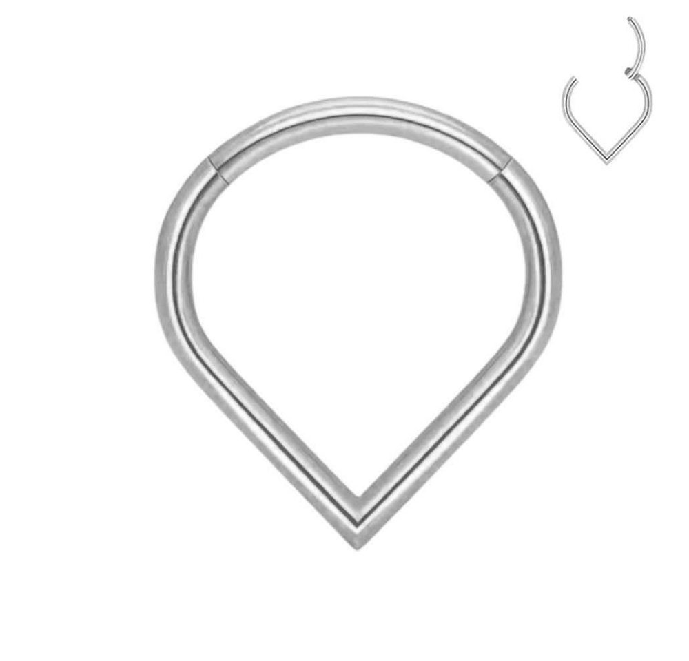 Taffstyle Nasenpiercing Titan Septum Piercing Ring Clicker Tragus Helix Daith Tropfen Träne (Universal Piercing aus Titan G23 in Tropfenform für Tragus Daith Lippe und Septum) von Taffstyle